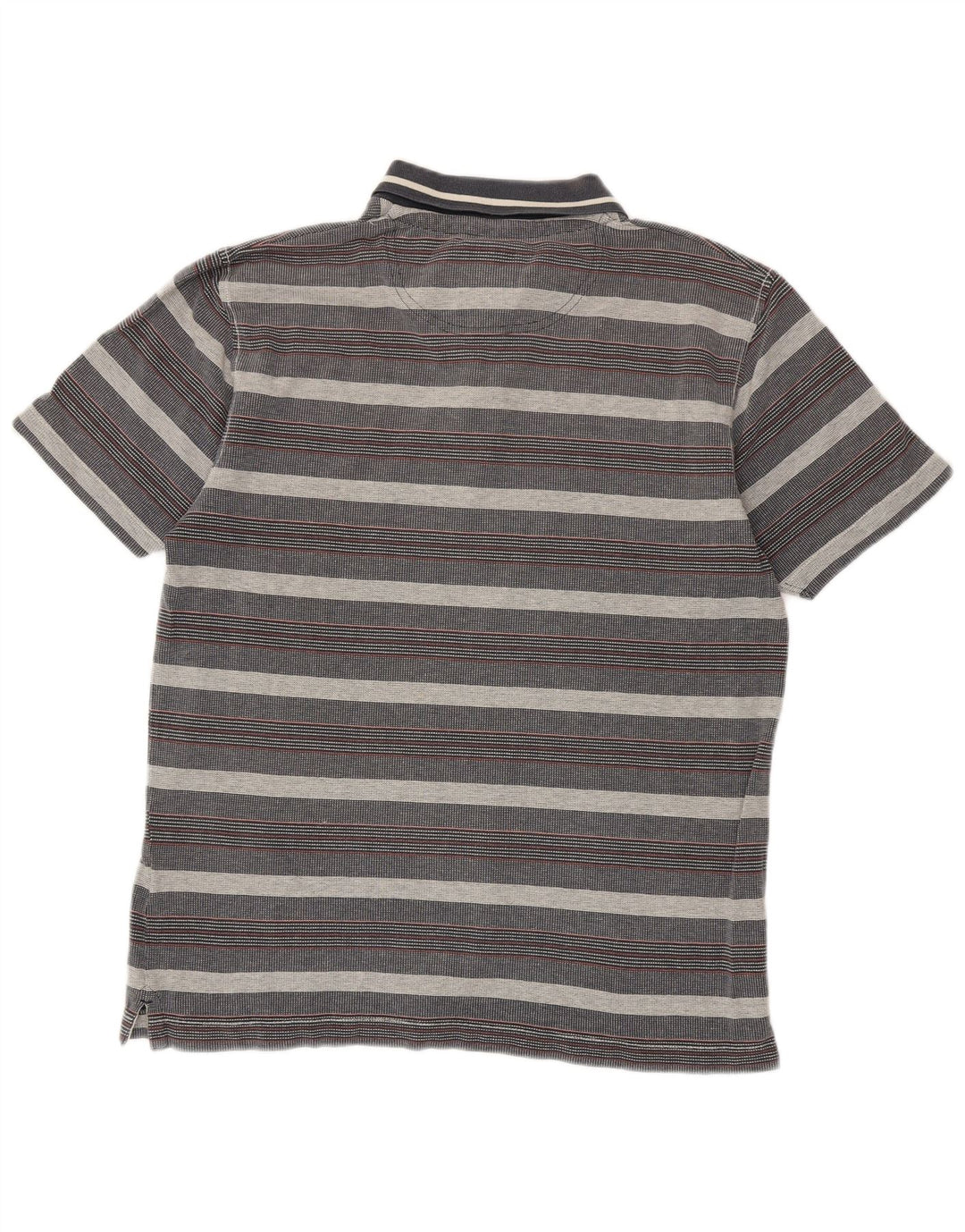 Fat Face Mens Polo Shirt Medium Grey Striped Cotton