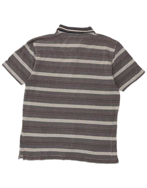 Fat Face Herre Polo Shirt Medium Grå Stribet Bomuld