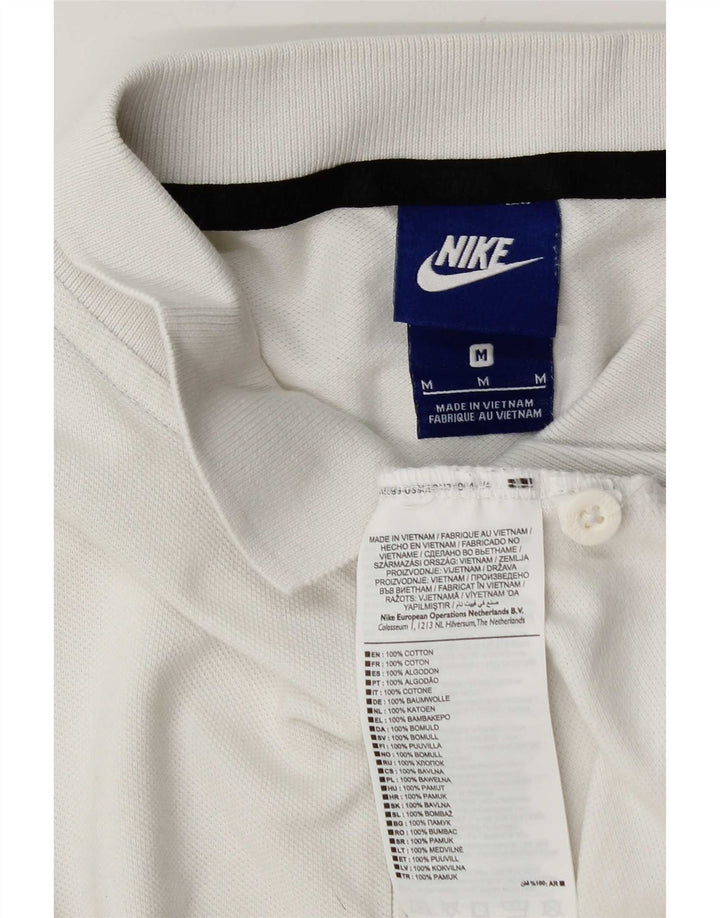 Nike Mens Polo Shirt Medium White Cotton