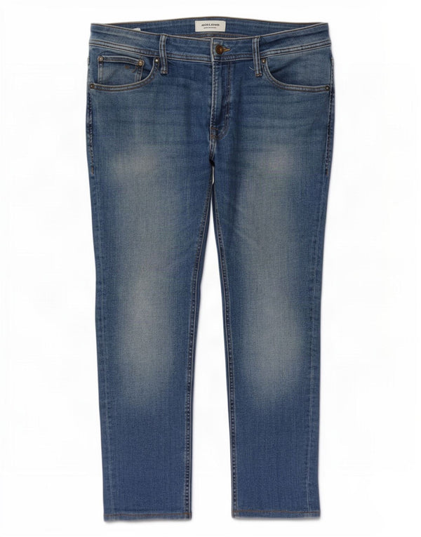 Jeans slim cropped da uomo Jack & Jones W34 L26 cotone blu