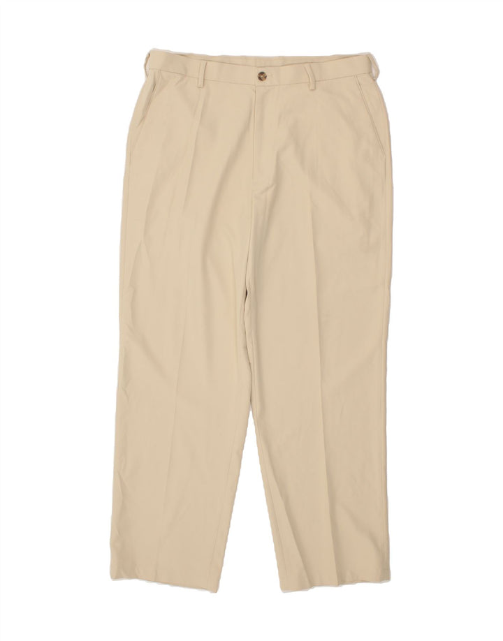 IZOD Mens Straight Chino Trousers W36 L32 Beige Polyester Vintage Izod and Second-Hand Izod from Messina Hembry 