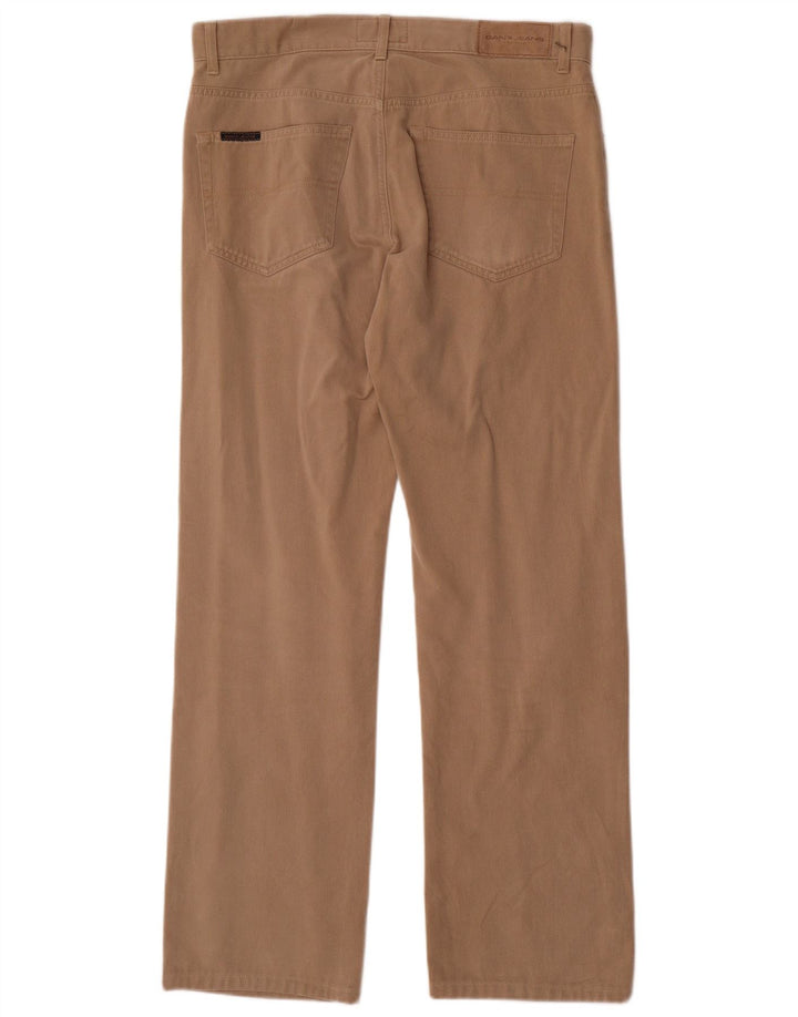 Gant Mens Regular Straight Jeans W33 L32 Beige Cotton