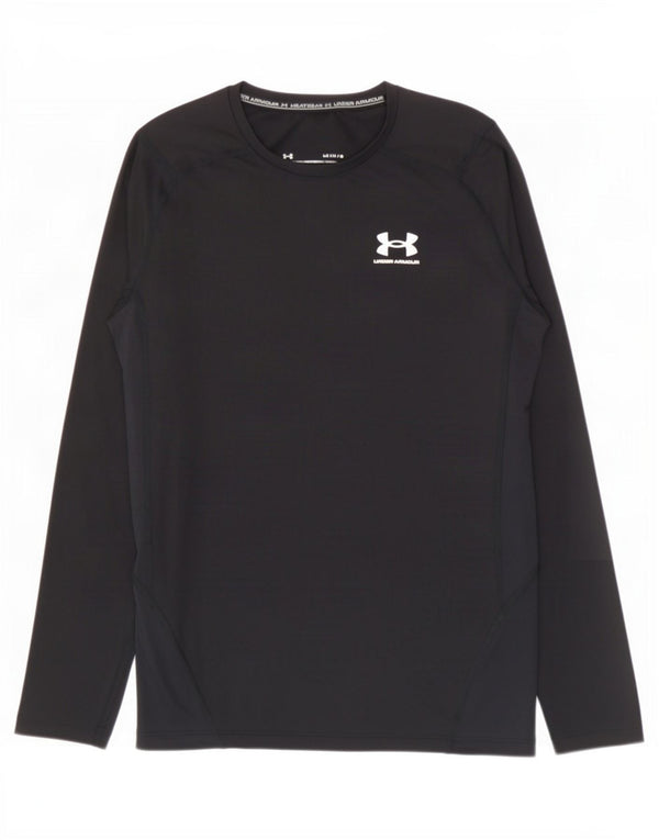 Under Armour Mens Heat Gear Top Long Sleeve Large Black Polyester