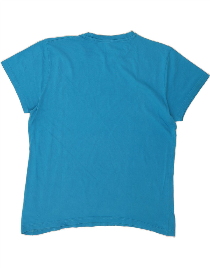 ASICS Mens Graphic T-Shirt Top Large Blue Cotton Vintage Asics and Second-Hand Asics from Messina Hembry 