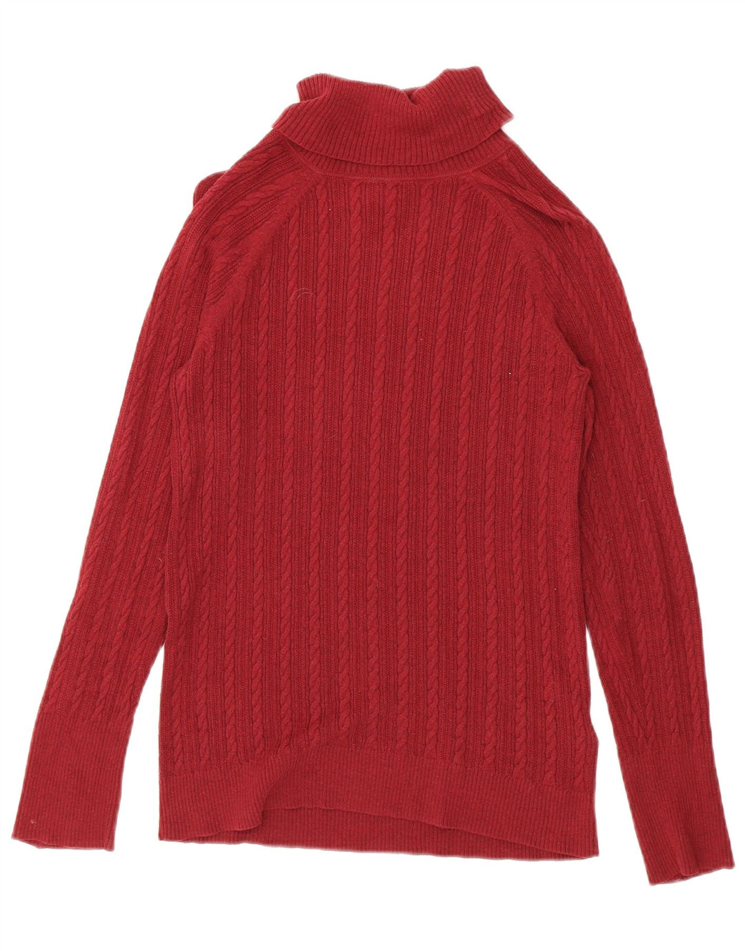 Eddie Bauer Dame Rullehals Sweater UK 12 Medium Rød Bomuld