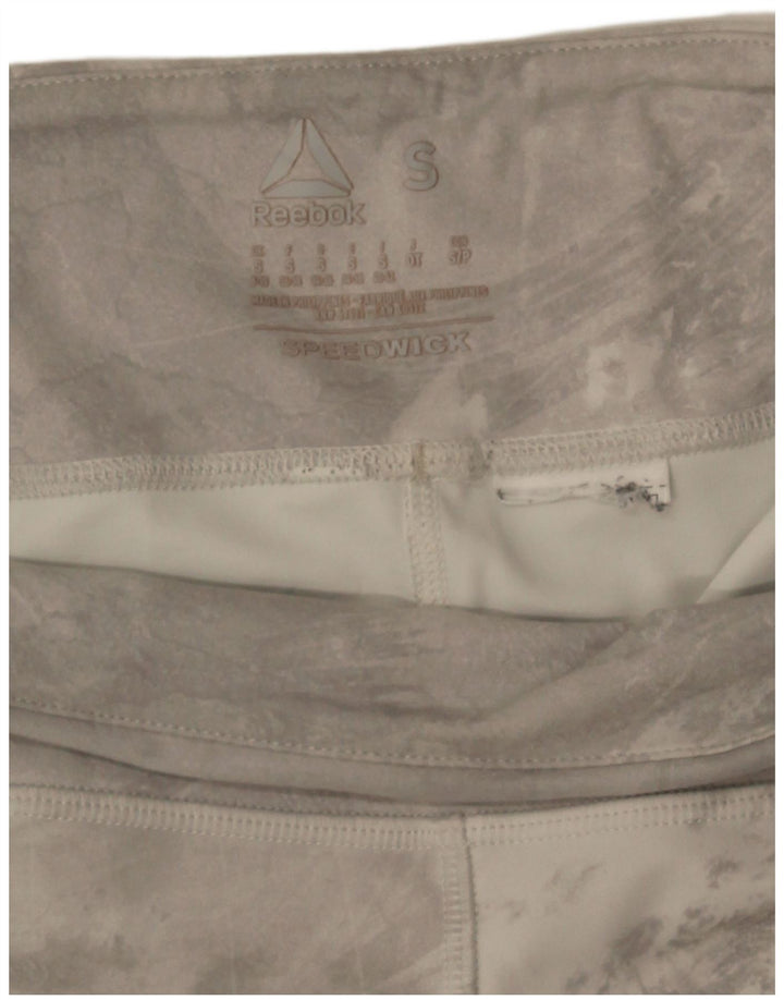 Reebok Womens Leggings UK 8/10 Small Grey Tie Dye