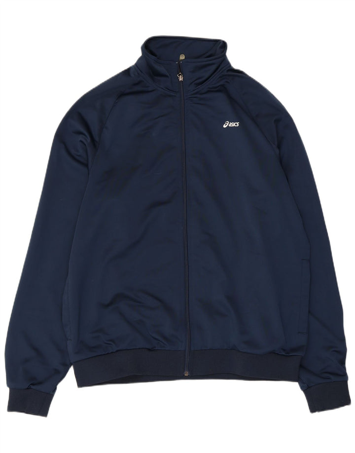 Asics Damen Trainingsanzug Top Jacke UK 18 XL Marineblau Polyester