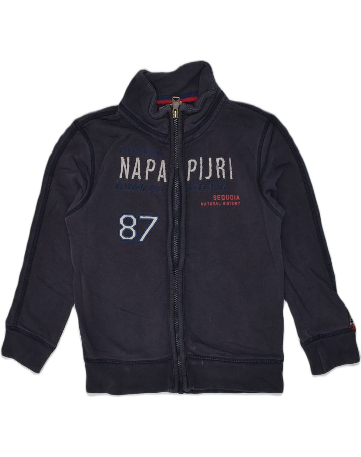NAPAPIJRI Boys Graphic Tracksuit Top Jacket 6-7 Years Navy Blue Cotton | Vintage Napapijri | Thrift | Second-Hand Napapijri | Used Clothing | Messina Hembry 