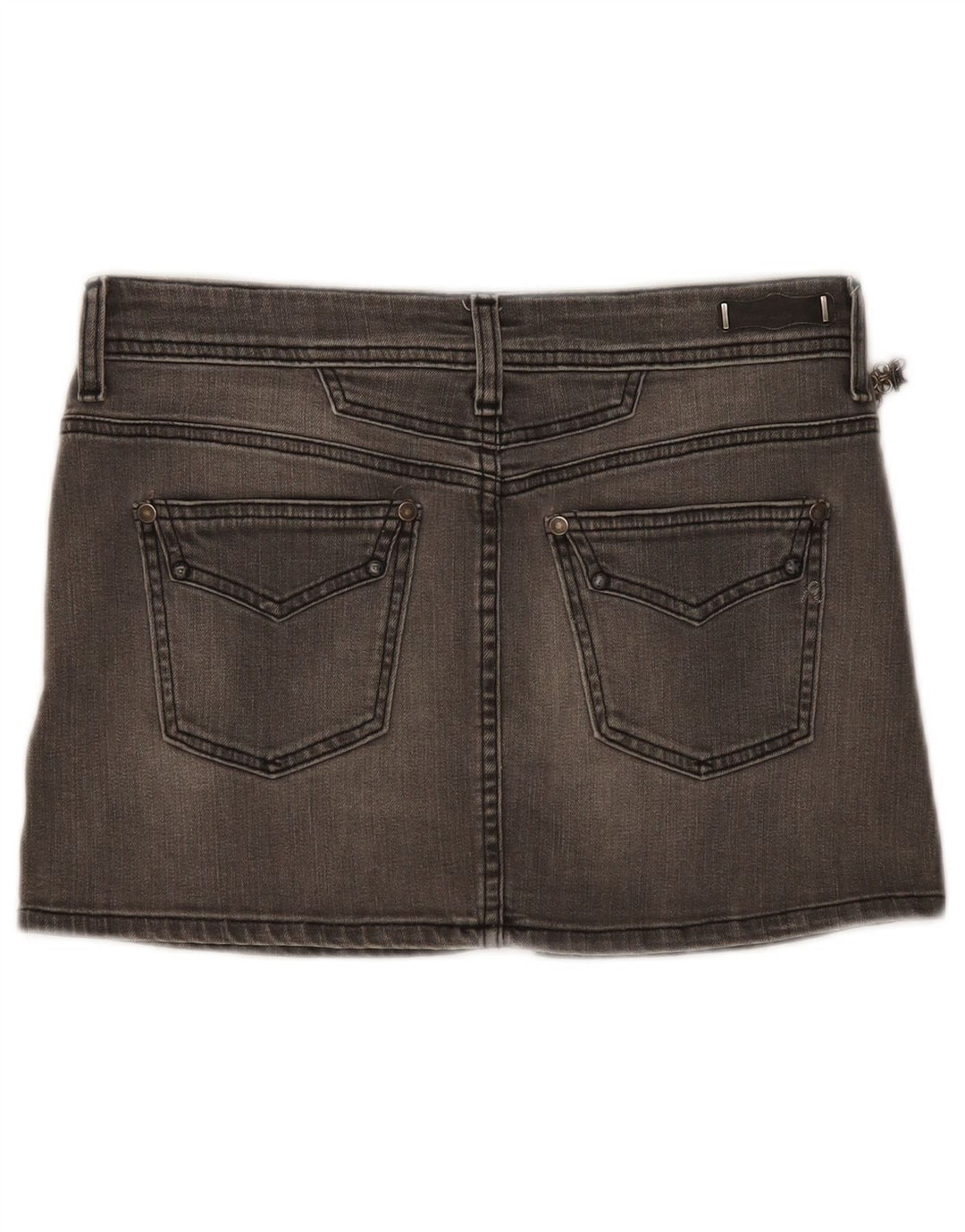 Replay Womens Mini Denim Skirt W28 Medium Grey Cotton