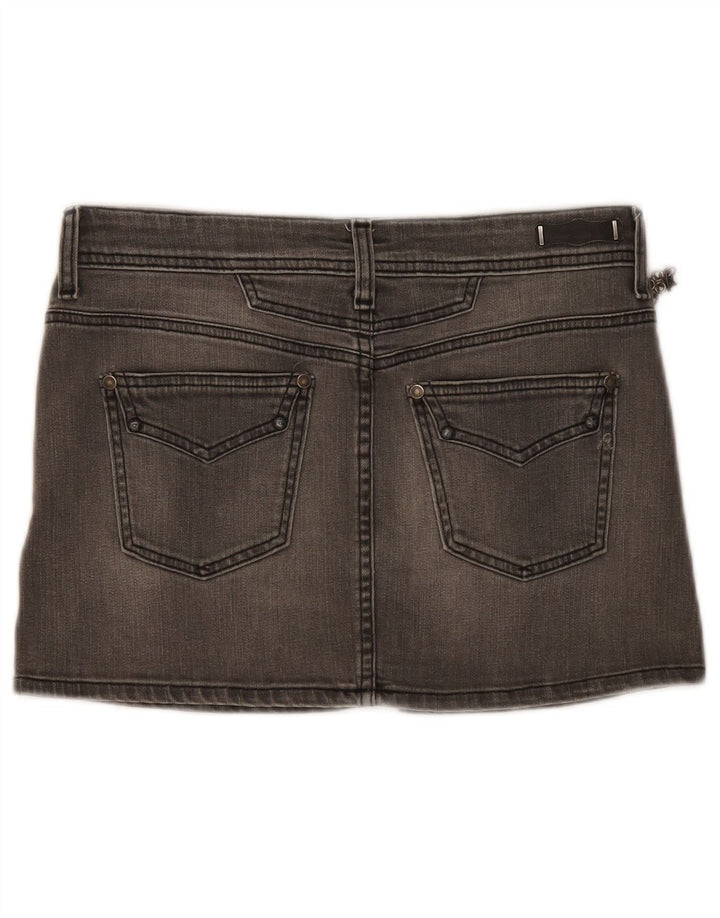 Replay Womens Mini Denim Skirt W28 Medium Grey Cotton