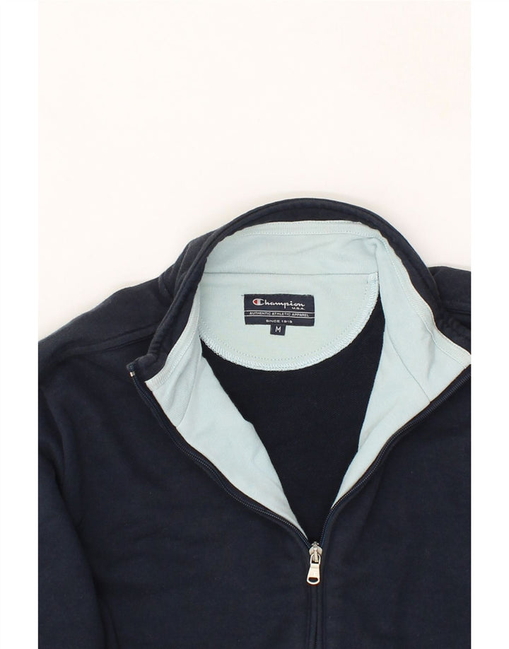 CHAMPION Womens Tracksuit Top Jacket UK 14 Medium Navy Blue Cotton Vintage Champion and Second-Hand Champion from Messina Hembry 