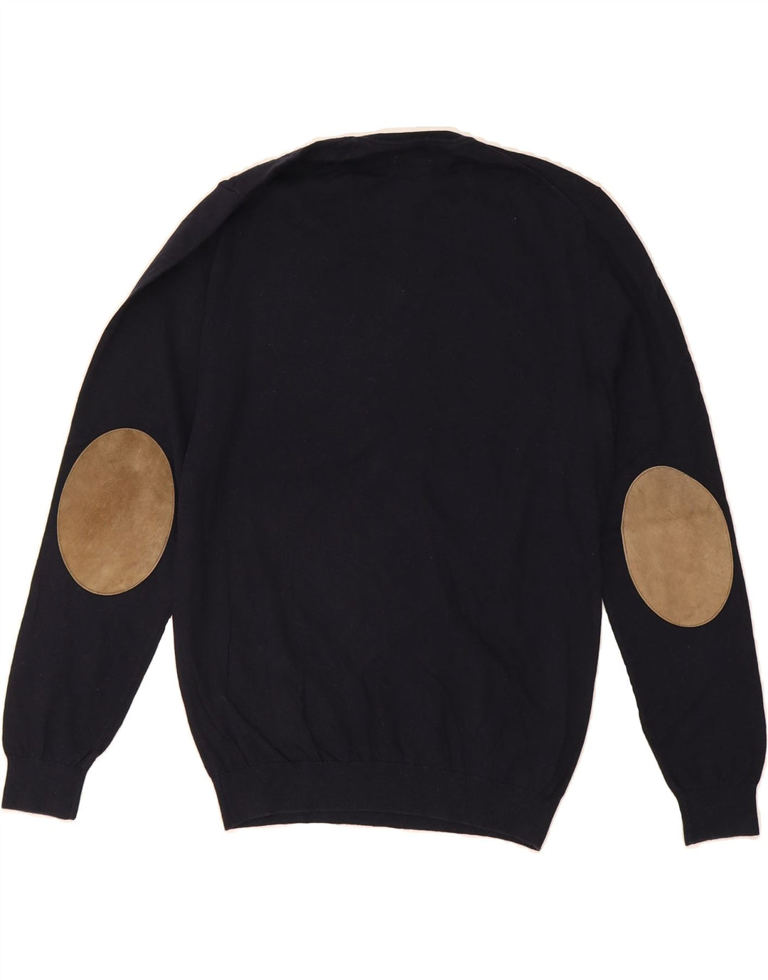 MASSIMO DUTTI Mens V-Neck Jumper Sweater Medium Navy Blue Cotton Vintage Massimo Dutti and Second-Hand Massimo Dutti from Messina Hembry 