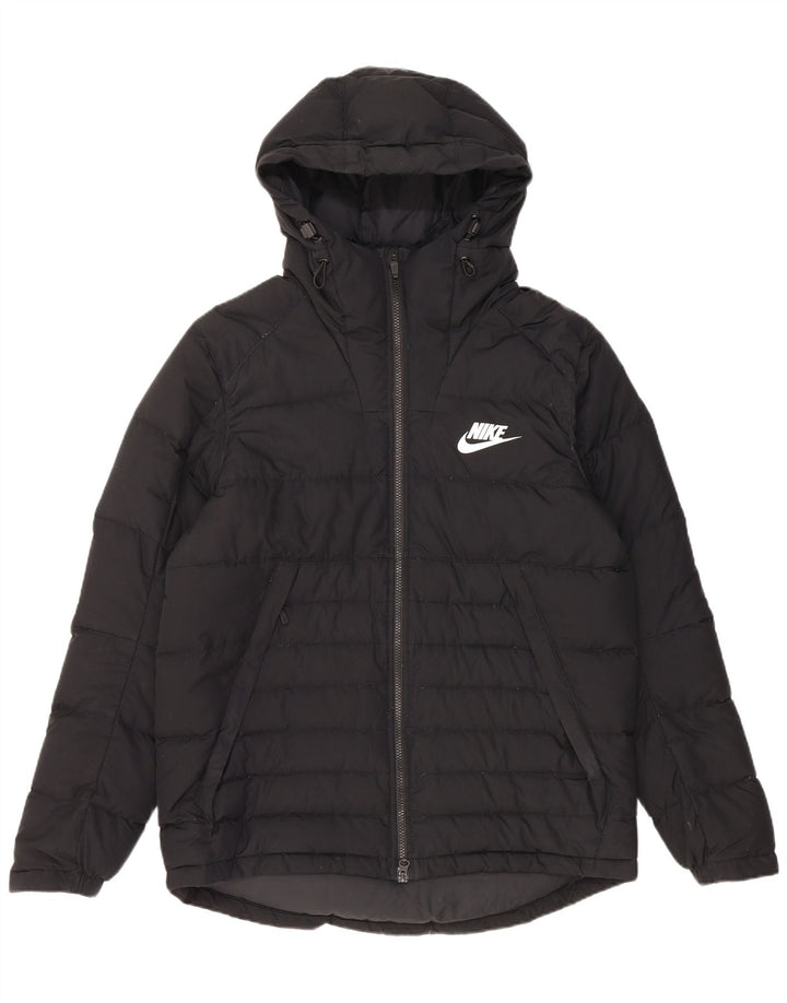 Nike Mens Hooded Padded Jacket UK 40 Large Black Polyester