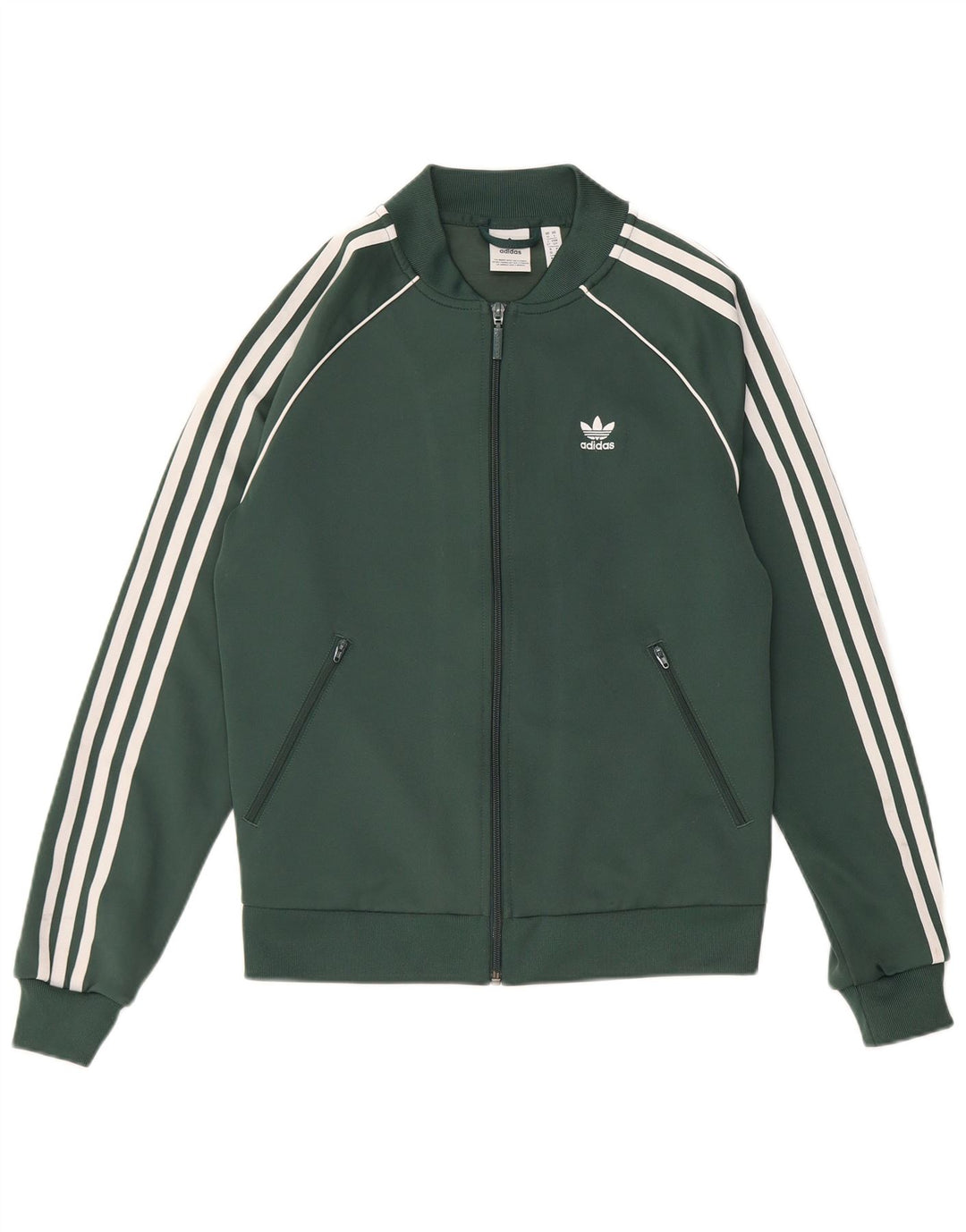 Adidas Giacca da tuta da donna con vestibilità regolare UK 10 Small Verde Poliestere