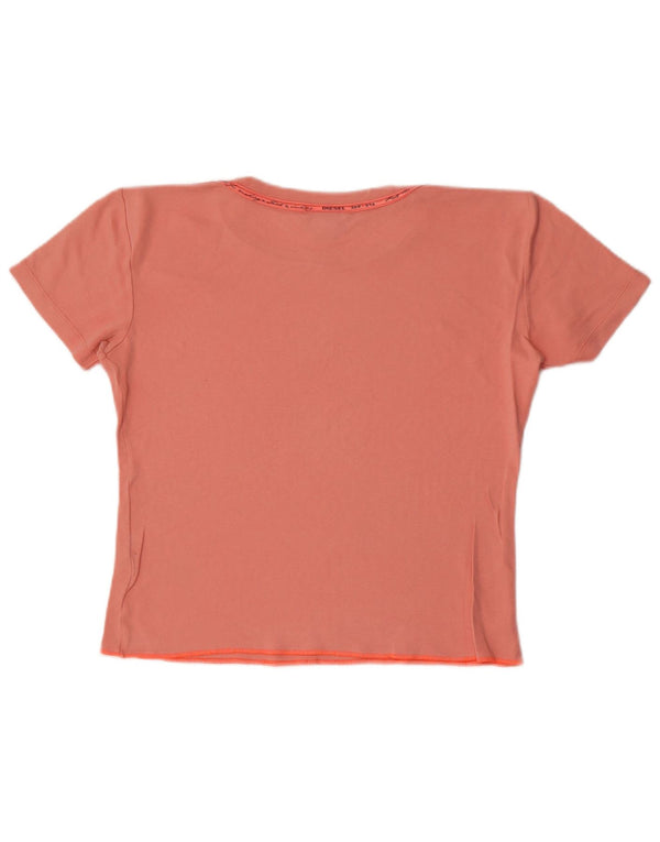 Diesel Damen Crop T-Shirt Top UK 18 XL Rosa Baumwolle