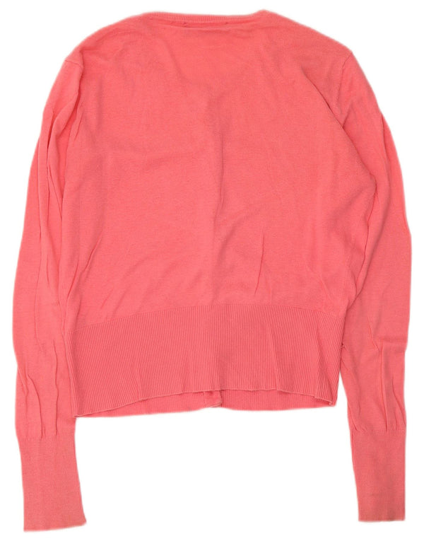 Oasis Damen-Cardigan-Pullover UK 10 Small Rosa Baumwolle