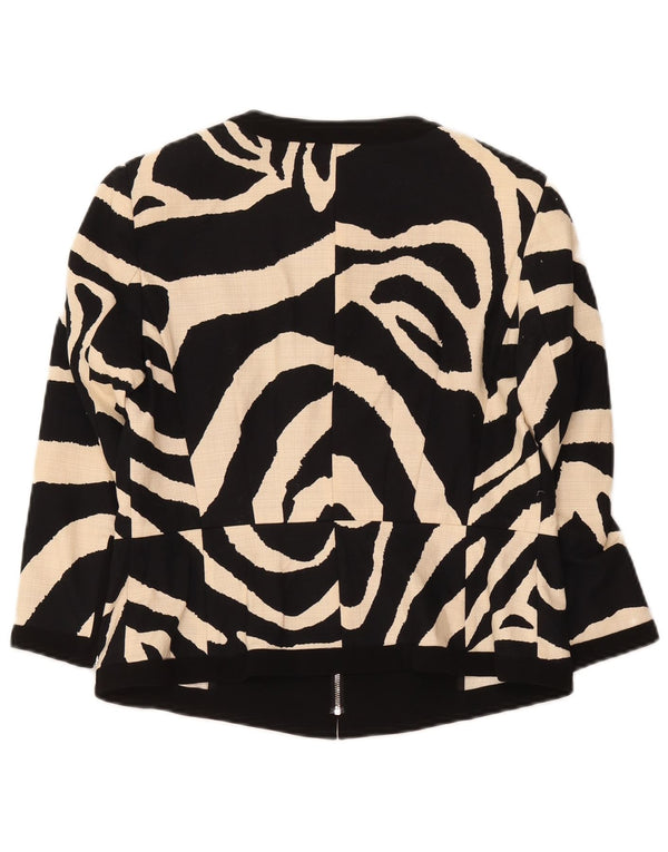 Max Mara Dame Crop 3/4-ærmet blazerjakke UK 12 Medium Sort