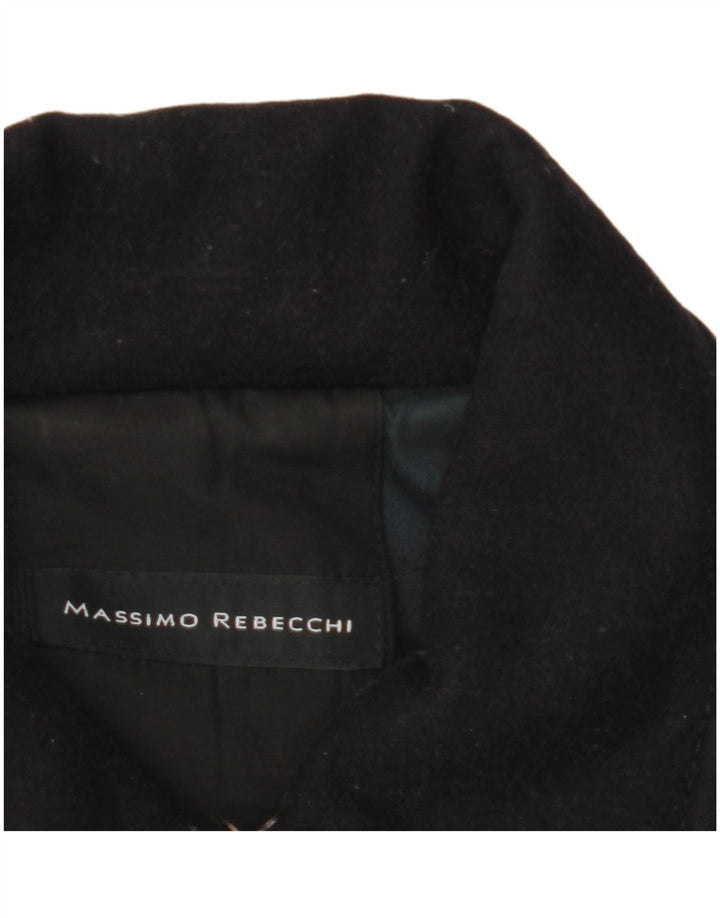 Massimo Rebecchi Womens Pea Coat IT 44 Medium Navy Blue Wool