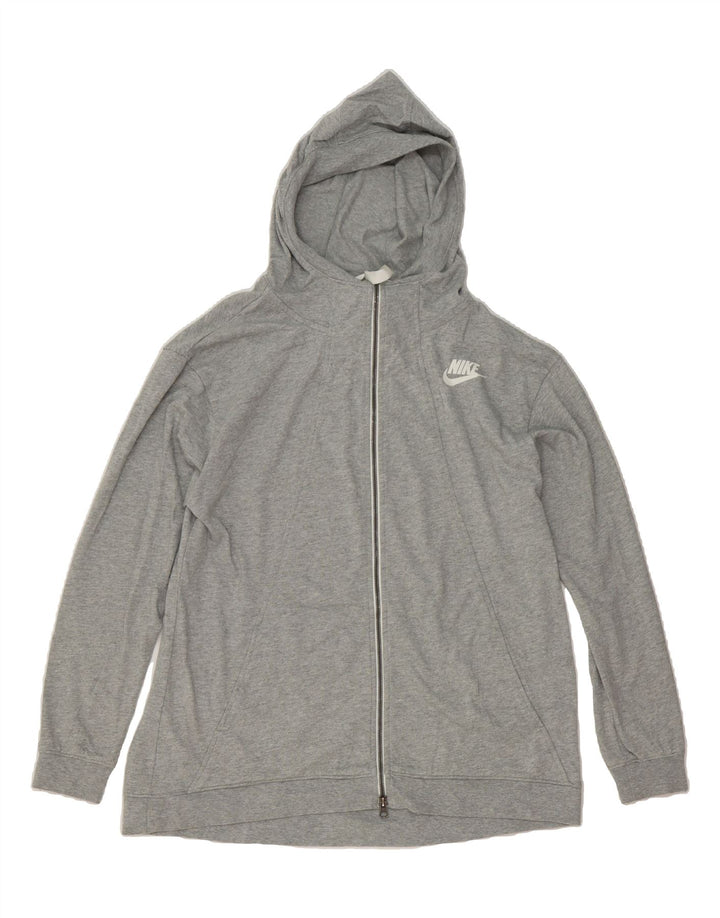 NIKE Mens Zip Hoodie Sweater Large Grey Polyester Vintage Nike and Second-Hand Nike from Messina Hembry 