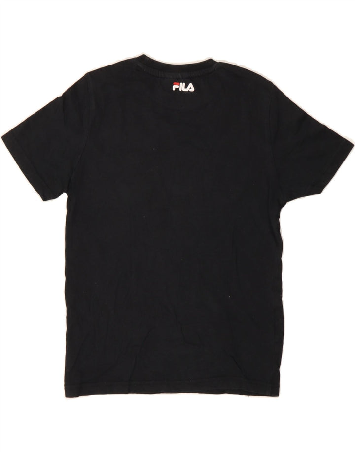 FILA Boys Graphic T-Shirt Top 9-10 Years Black Vintage Fila and Second-Hand Fila from Messina Hembry 