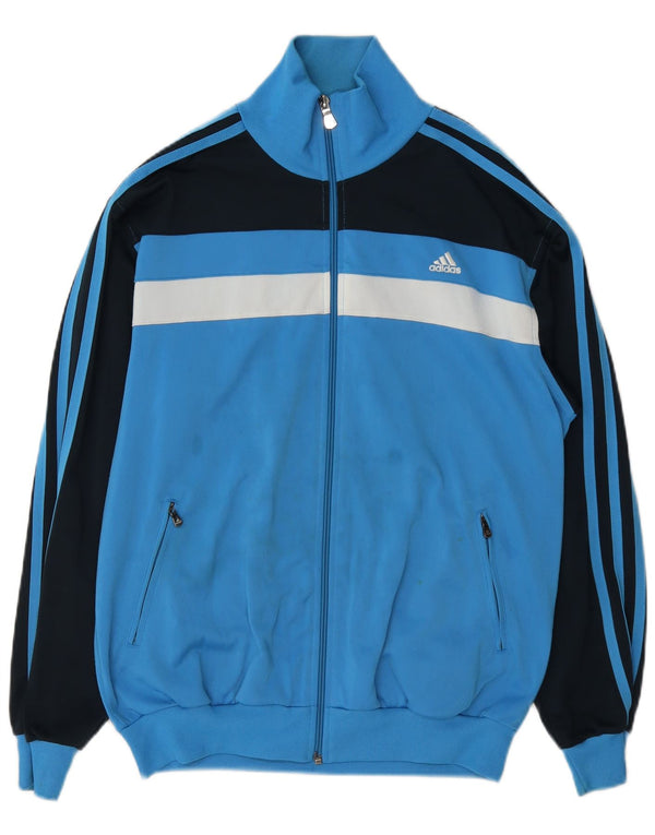Adidas Veste de survêtement pour homme UK 36/38 Petit Bleu Colorblock Polyester