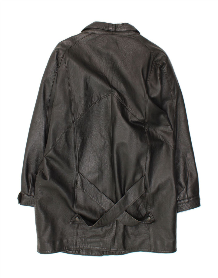 SARDAR Womens Leather Coat UK 18 XL Black Leather Vintage Sardar and Second-Hand Sardar from Messina Hembry 