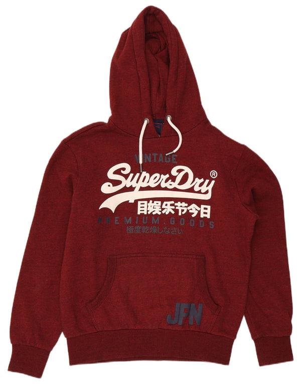 Superdry Mens Graphic Hoodie Jumper XL Maroon Polyester