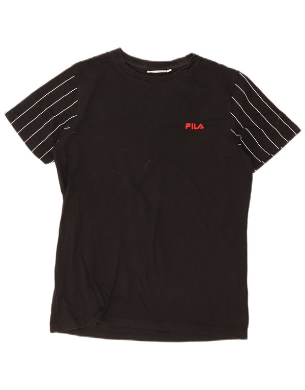 Tricou Băieți Fila Top 13-14 Ani Negru Dungi