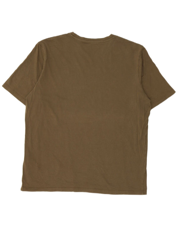 Jack & Jones Mens T-Shirt Top XL Khaki Cotton