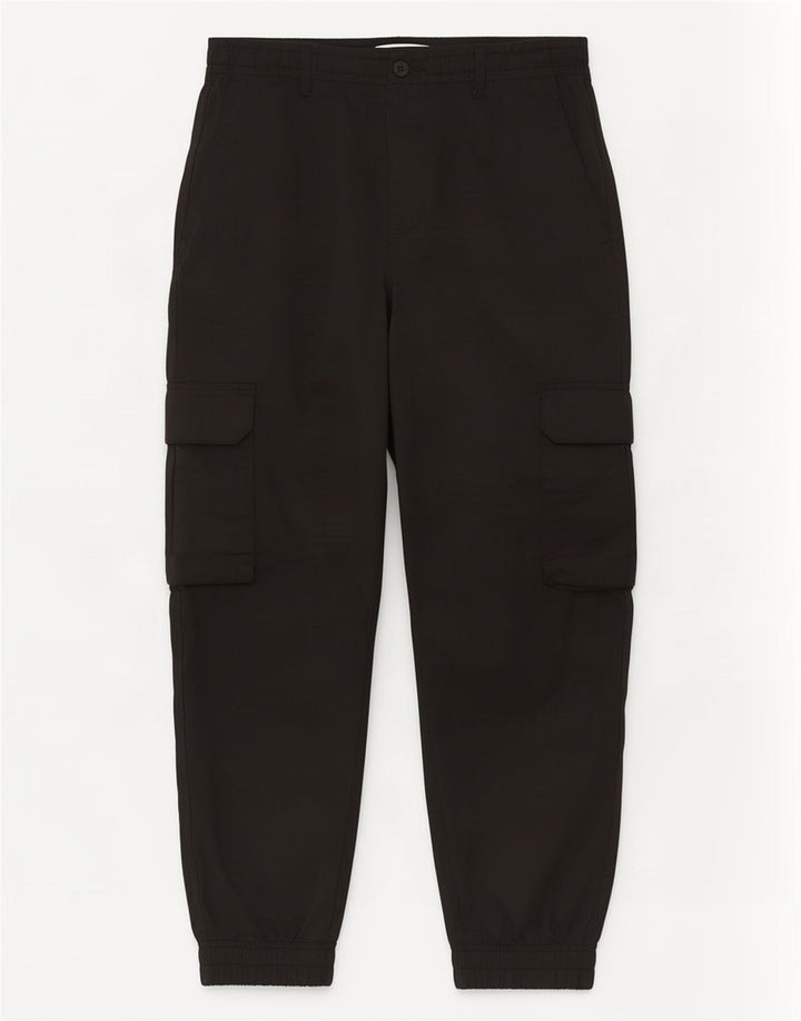 Zara Mens Crop Joggers Cargo Trousers Medium W31 L25 Black Polyester