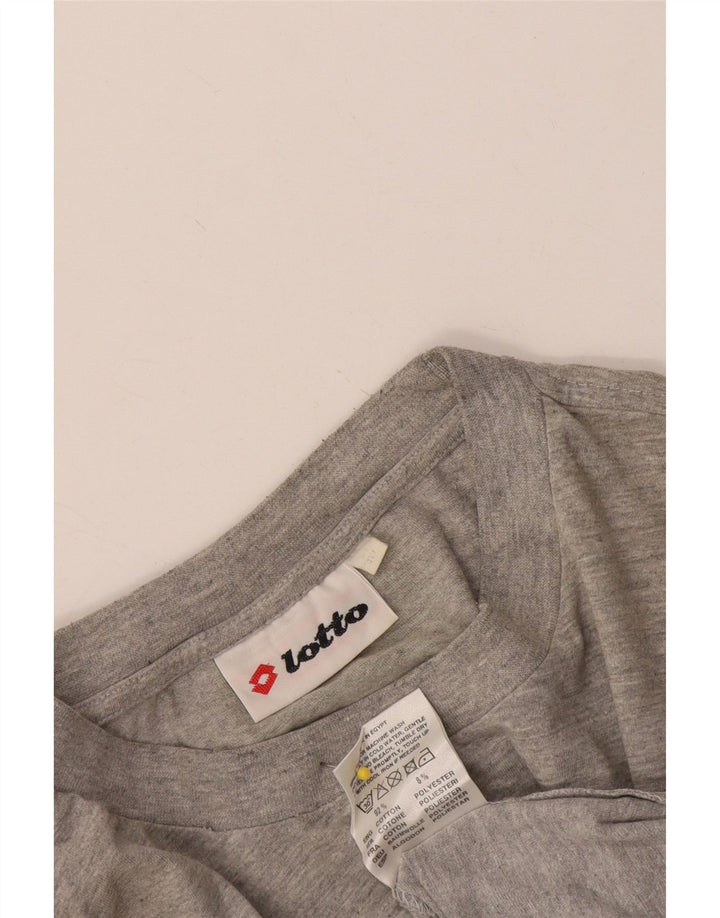 Lotto Mens Graphic T-Shirt Top Medium Grey Cotton