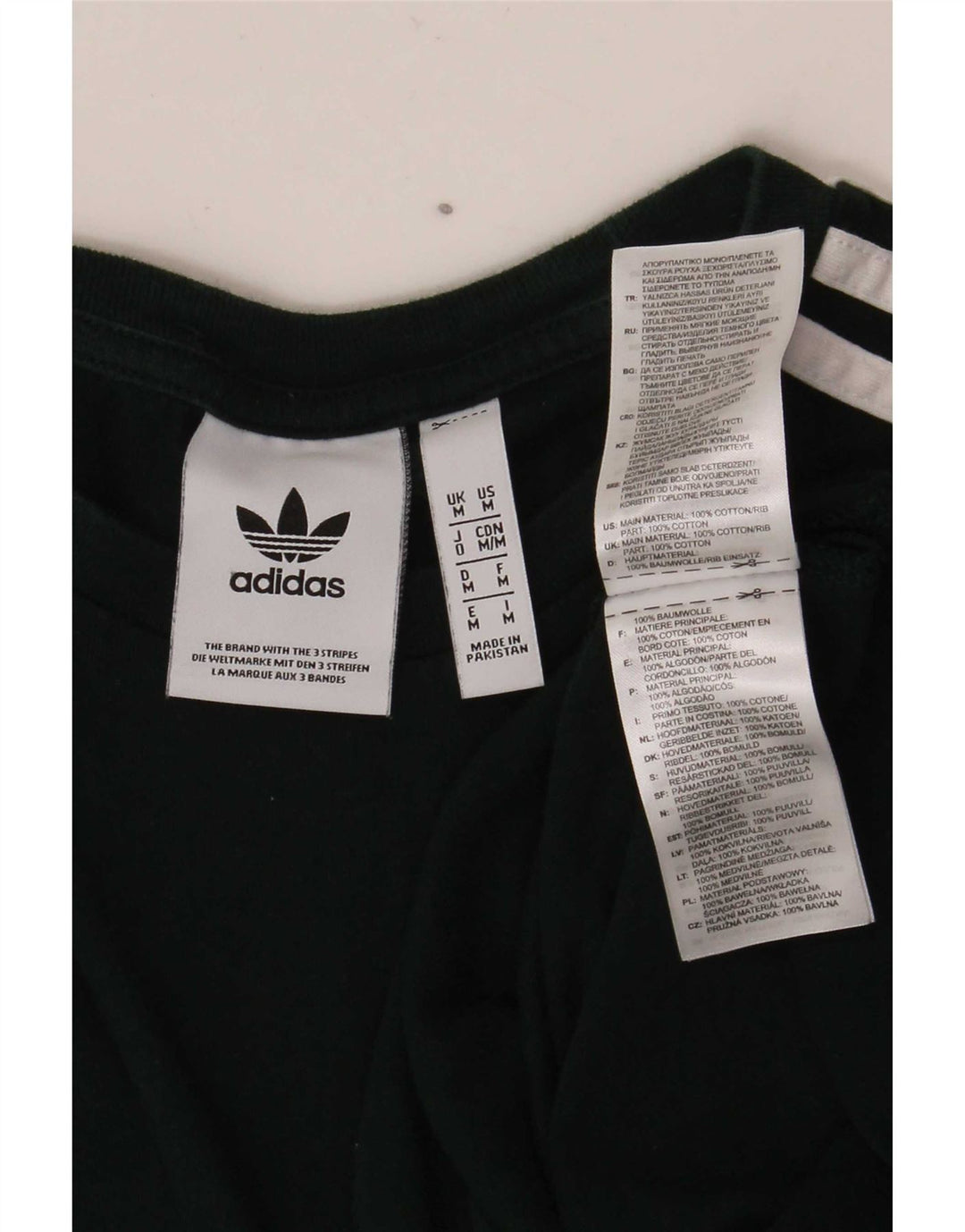 Top Adidas da uomo a maniche lunghe in cotone verde medio