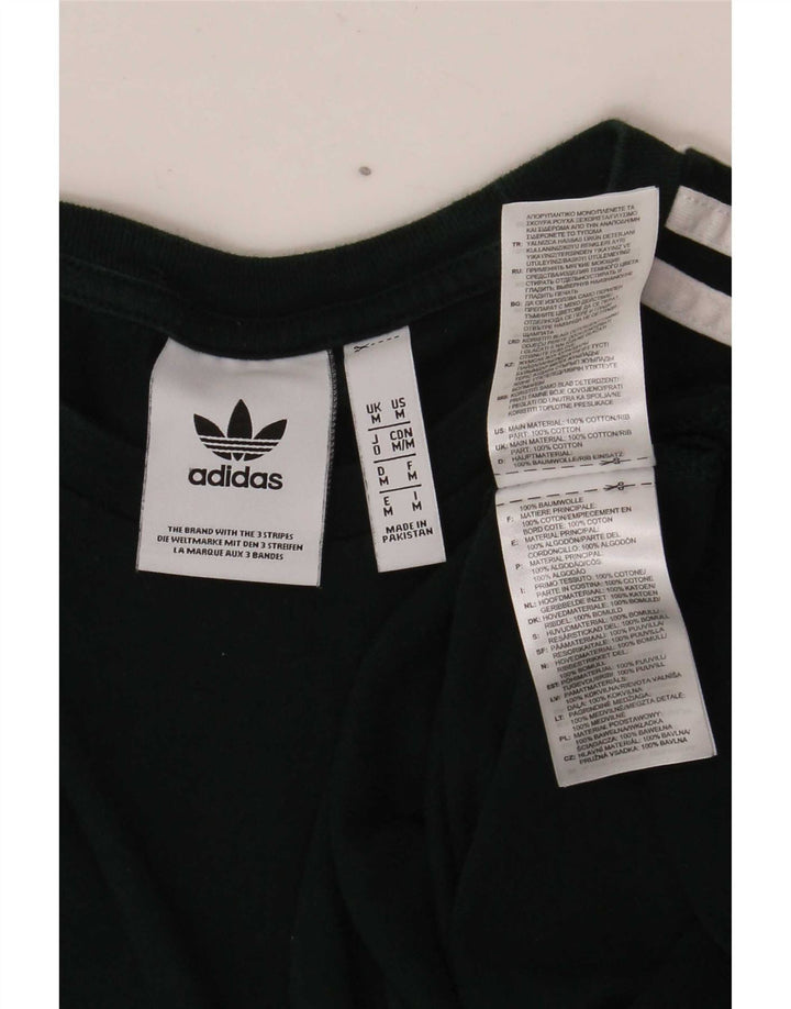 Top Adidas da uomo a maniche lunghe in cotone verde medio