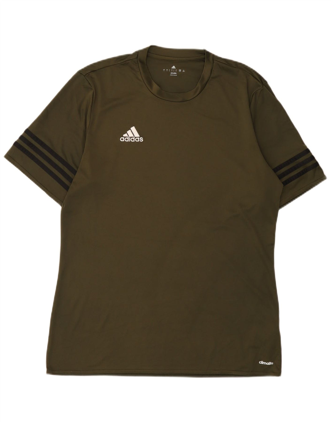 Adidas Mens Climalite T-Shirt Top Large Khaki Polyester
