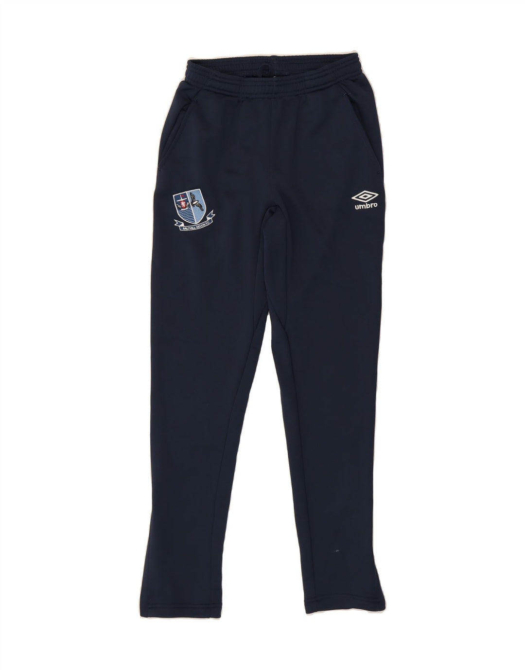 UMBRO Boys Tracksuit Trousers 13-14 Years XL Navy Blue Polyester Vintage Umbro and Second-Hand Umbro from Messina Hembry 