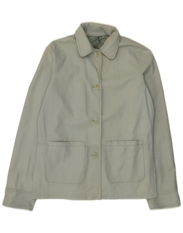 Maxime Womens Reversible Leather Jacket IT 44 Medium Green