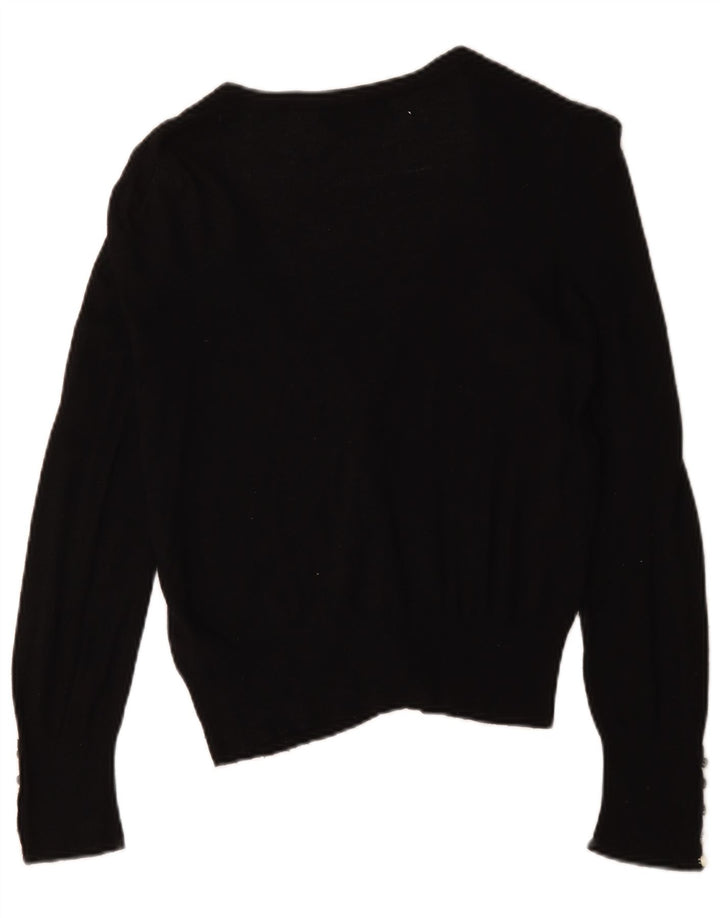 Maglione cardigan da donna Marks & Spencer UK 12 viscosa nera media