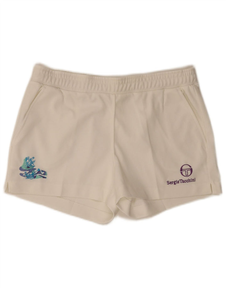 Sergio Tacchini Womens Sport Shorts IT 50 XL  White Polyester