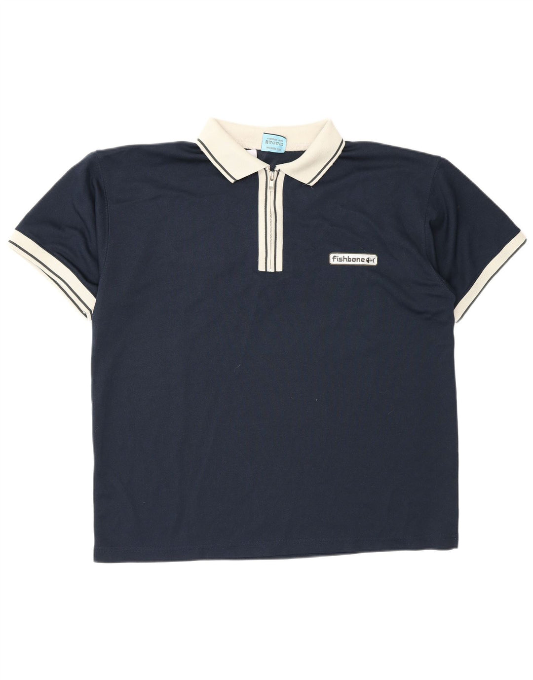 Fishbone Polo Homme Bleu Marine Moyen Colorblock Polyester
