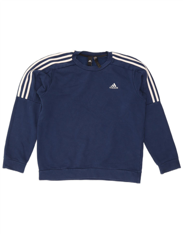 Adidas Mens Sweatshirt Jumper Small Navy Blue Cotton