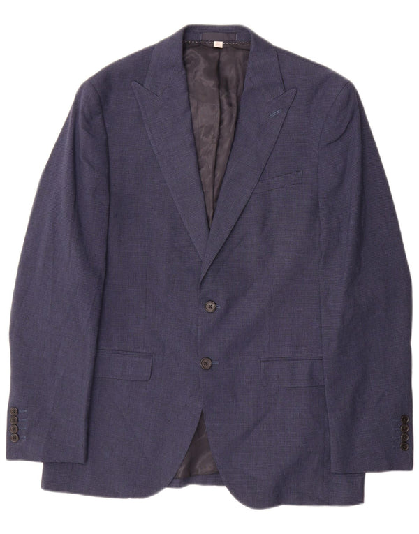 Marks & Spencer Herre 2-knaps blazerjakke UK 38 Medium Blue Houndstooth