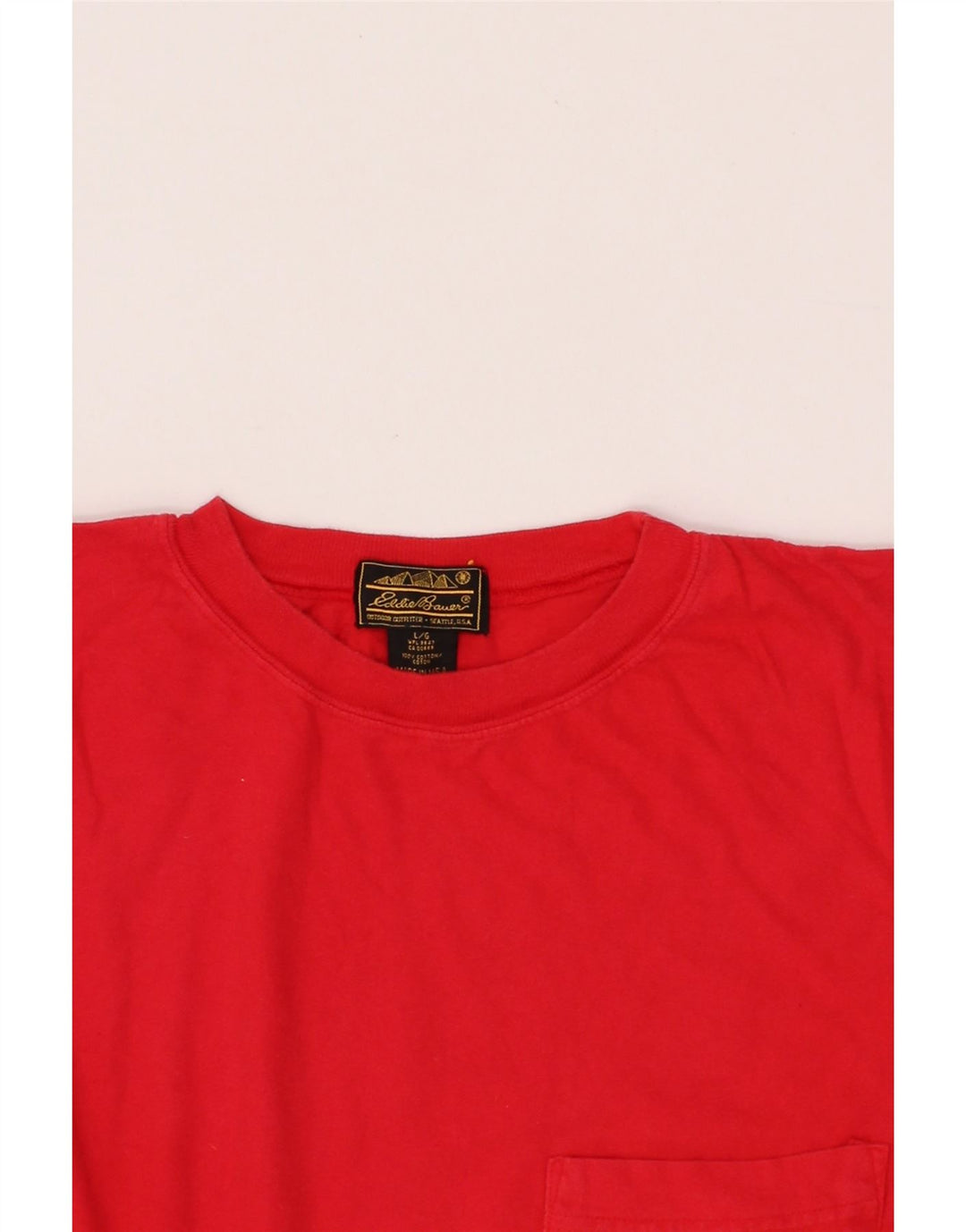 EDDIE BAUER Mens T-Shirt Top Large Red Cotton Vintage Eddie Bauer and Second-Hand Eddie Bauer from Messina Hembry 