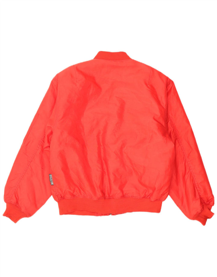 VINTAGE Mens Bomber Jacket UK 38 Medium Red Polyamide