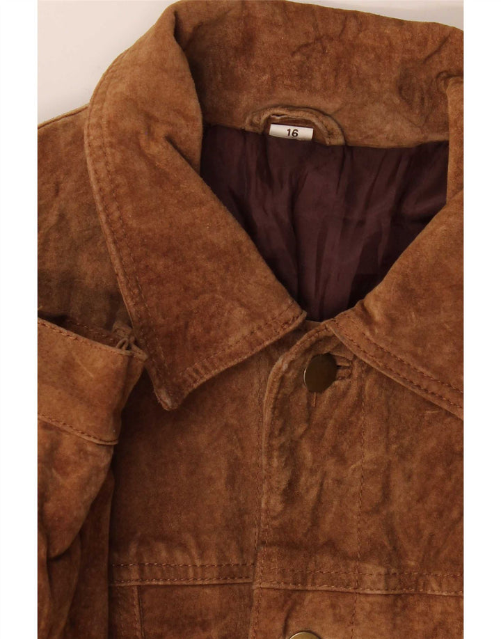 Vintage Damen Wildlederjacke UK 16 Large Braun
