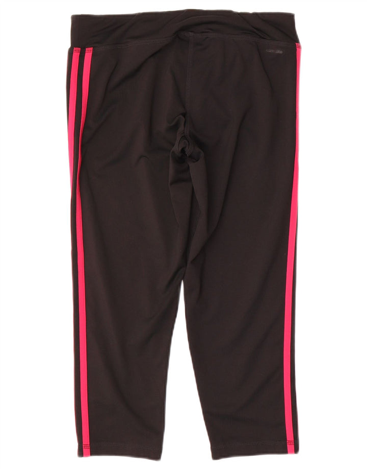 Adidas Womens Climalite Capri Leggings UK 12/14 Medium Black Polyester