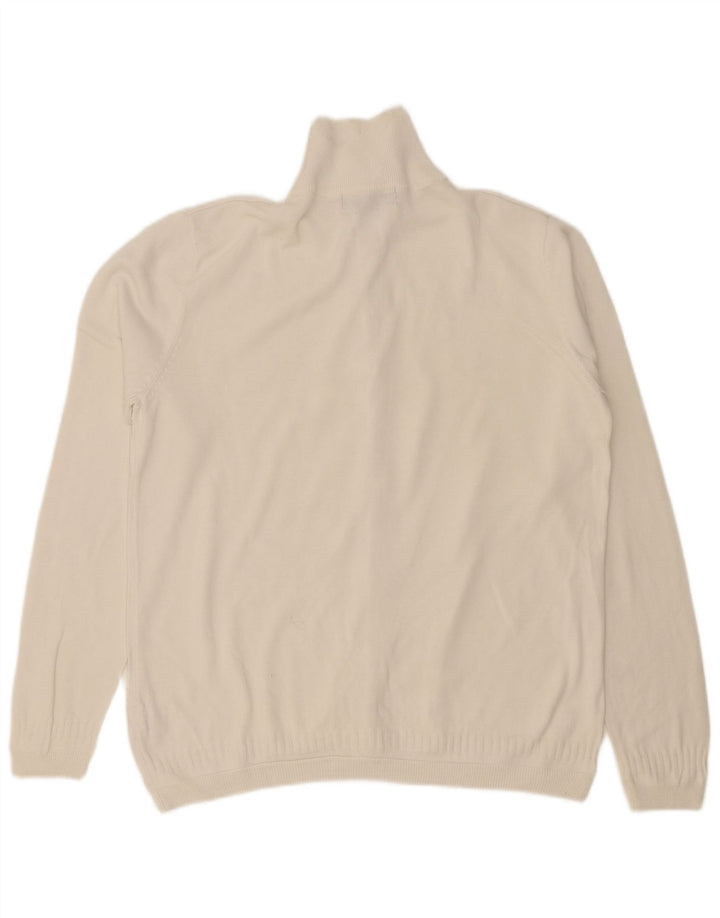 Zara Mens Cardigan Sweater Large White Cotton