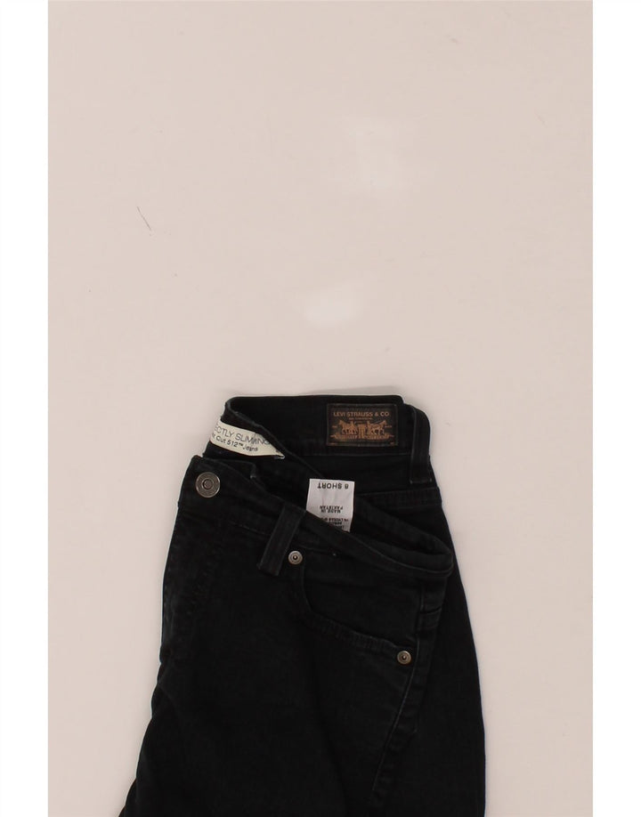LEVI'S Womens 512 Denim Shorts US 8 Medium W30 Black Cotton Vintage Levi's and Second-Hand Levi's from Messina Hembry 