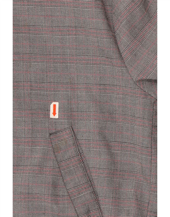 ZARA Womens Bomber Jacket UK 12 Medium Grey Houndstooth