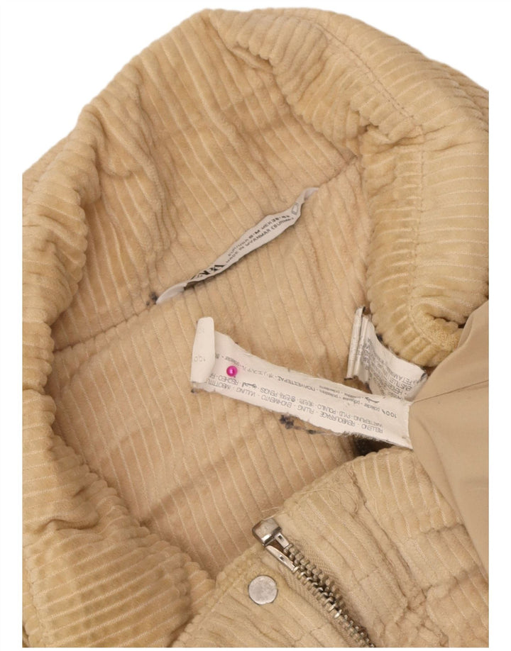 Zara Mens Corduroy Padded Jacket UK 38 Small Beige Polyester