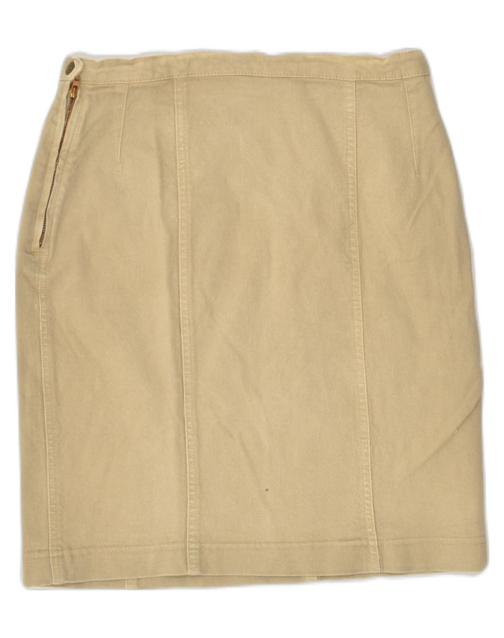 NEW PENNY Womens Straight Skirt UK 12 Medium W28 Beige Cotton | Vintage New Penny | Thrift | Second-Hand New Penny | Used Clothing | Messina Hembry 